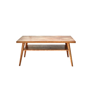 Herringbone wood coffee table made in Vancouver, BC